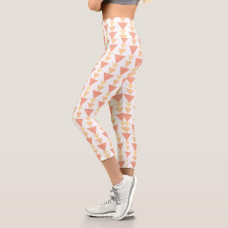 Colourful Bold Geometric Triangle Capri Leggings
