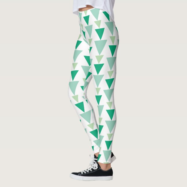 Colourful Bold Geometric Triangle Leggings (Left)