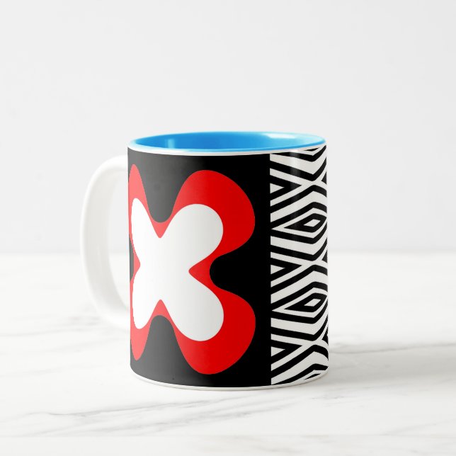 colourful bold graphic floral CaféOlé 11oz. mug (Front Left)
