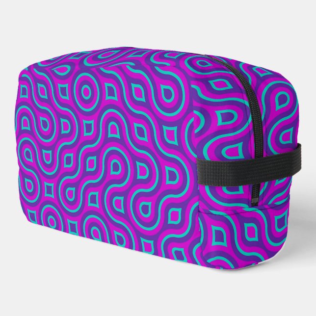 Colourful Bold Jewel Tone Abstract Truchet Pattern Dopp Kit (Left Corner)