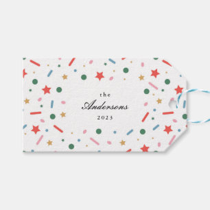 Colourful Bold Merry Christmas Gift Tag