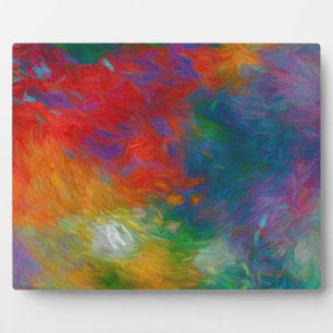 colourful bold modern abstract art red and blue plaque