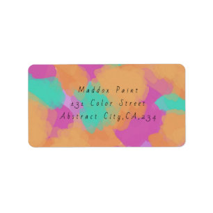 Colourful Bold Modern Artist Pattern + Custom Name Label