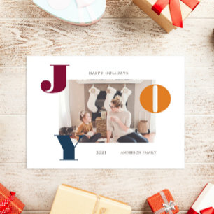 Colourful Bold Modern Script Photo Holiday Postcar