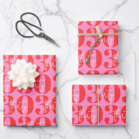 Colourful Bold Pink and Red 30th Birthday