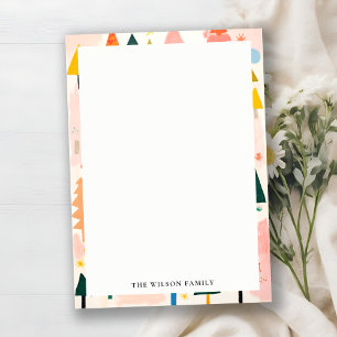 Colourful Bold Retro Abstract Christmas Landscape Card