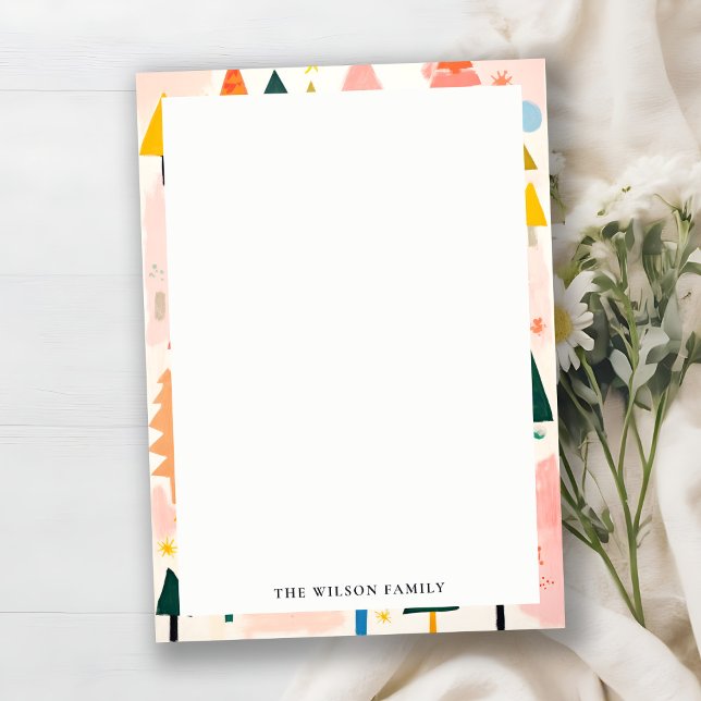 Colourful Bold Retro Abstract Christmas Landscape Card (Creator Uploaded)