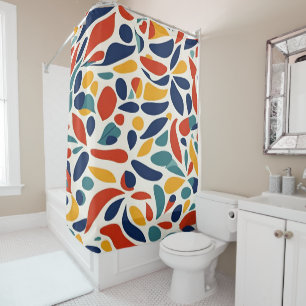 colourful bold shapes shower curtain