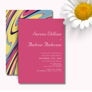 Colourful Bold Shapes Wedding  Invitation