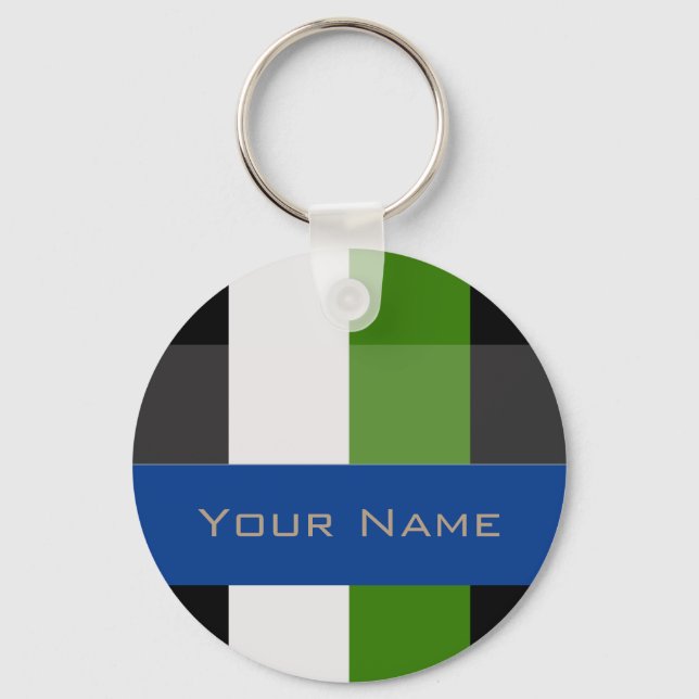 Colourful Bold Stripes Key Ring (Front)