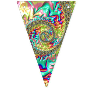 Colourful Bold Vibrant Groovy Trippy Fractal Spira Bunting