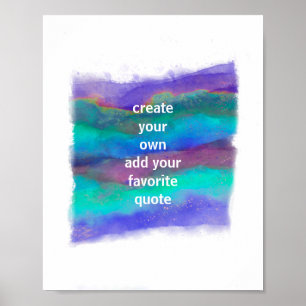 colourful bold watercolor add a quote poster