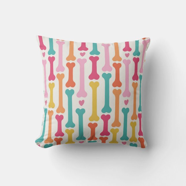 Colourful Bone Pattern Cushion (Front)
