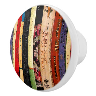 Colourful Books Abstract Ceramic Knob