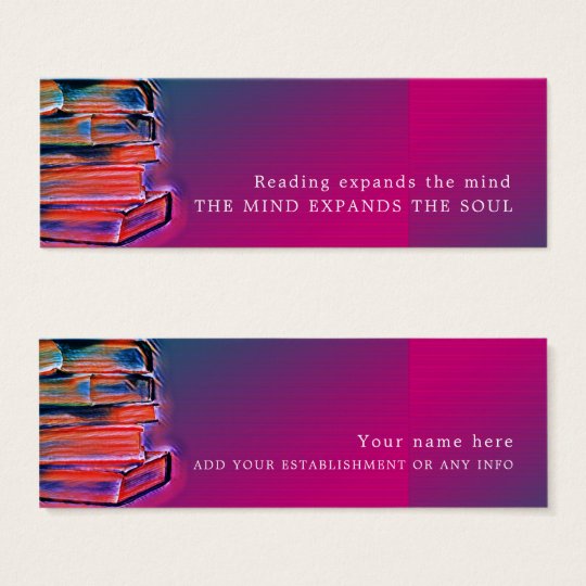 Colourful Books, Bookmark Mini Business Card