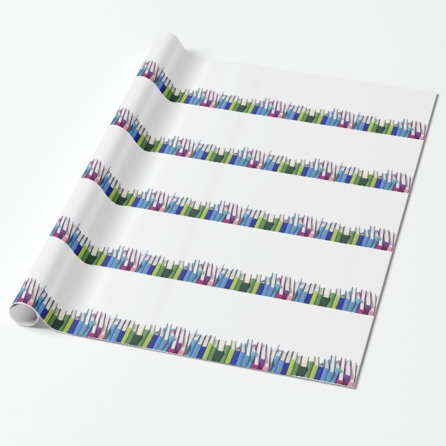 Colourful Books Wrapping Paper (Unrolled)