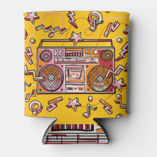 Colourful Boombox: Funky Drawn Illustration. Can Cooler