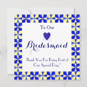 Colourful Border For Being My Bridesmaid Thank You Invitation