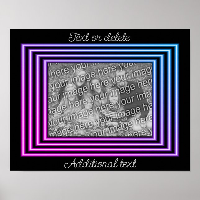 Colourful Border Frame Create Your Own Photo Poster (Front)