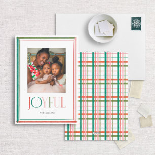 Colourful Border Joyful Holiday Photo Card