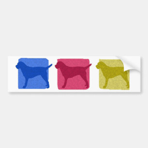 Colourful Border Terrier Silhouettes Bumper Sticker