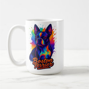 Colourful Boston Terrier Pop Art Portrait Coffee Mug