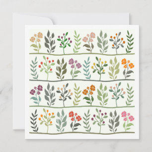 Colourful Botanic Rhapsody Floral Silhouette Card