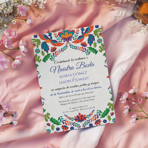 Colourful Botanical Aesthetic Boda Spanish Wedding Invitation