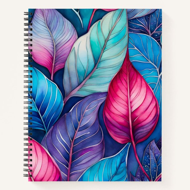 Colourful Botanical Art Spiral Notebook (Front)