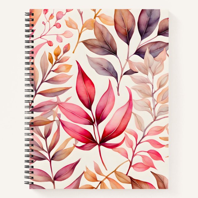 Colourful Botanical Art Spiral Notebook (Front)