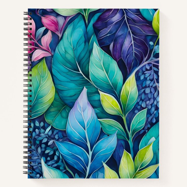 Colourful Botanical Art Spiral Notebook (Front)