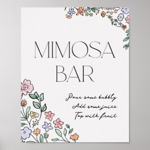 Colourful Botanical Bridal Shower Mimosa Sign