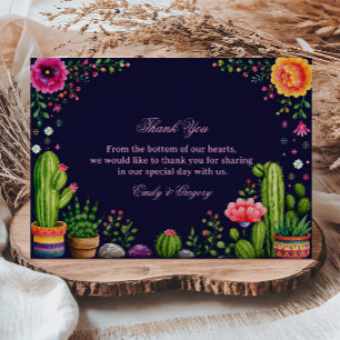 Colourful Botanical Desert Mexican Thank You Card