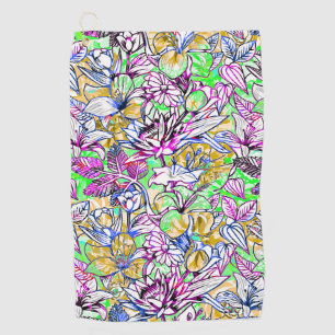 Colourful Botanical Floral Golf Towel