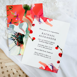 Colourful Botanical Graduation Party Invitation