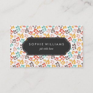 Colourful Botanical Leaf Business Card