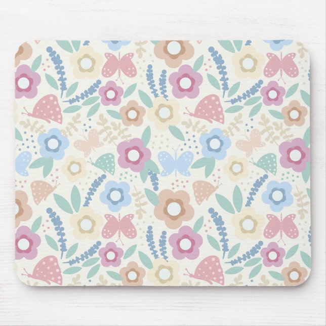 Colourful Botanical Mouse Pad Design (Front)