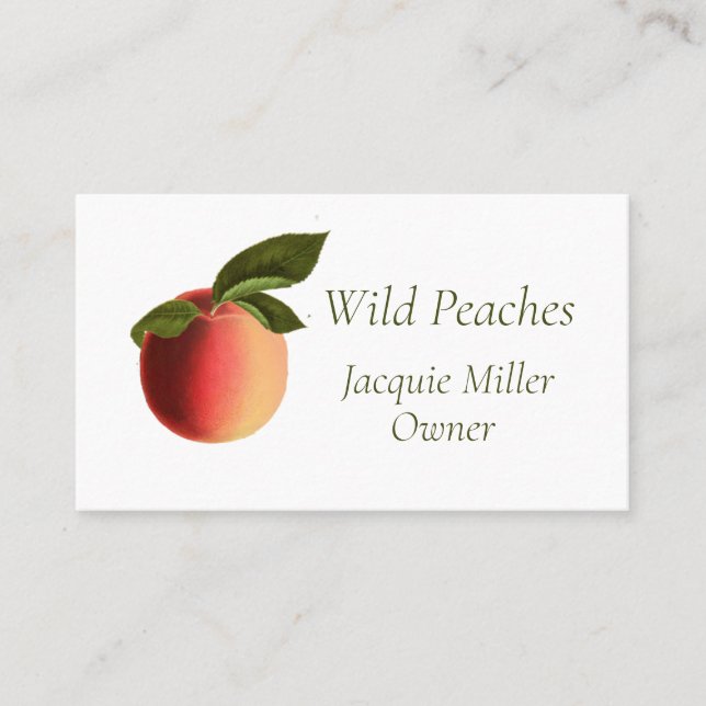 Colourful Botanical Peach Business Card (Front)