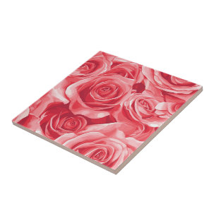 Colourful Botanical Rose Tiles For Cosy Interior