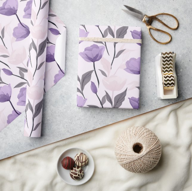 Colourful Botanical Tulip Wrapping Paper (Crafts)