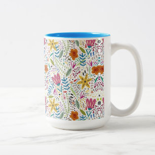 Colourful Botanical Two-Tone Coffee Mug