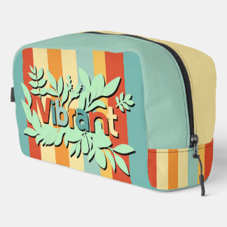 Colourful botanical vibrant text design dopp kit