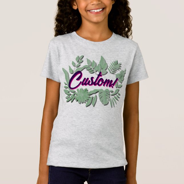 Colourful botanical vibrant text design T-Shirt (Front)