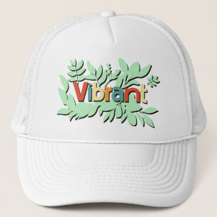 Colourful botanical vibrant text design trucker hat