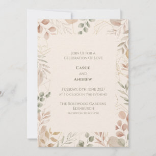 Colourful Botanical Wedding Invitation