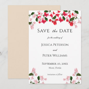Colourful Bougainvillea Save the Date Card