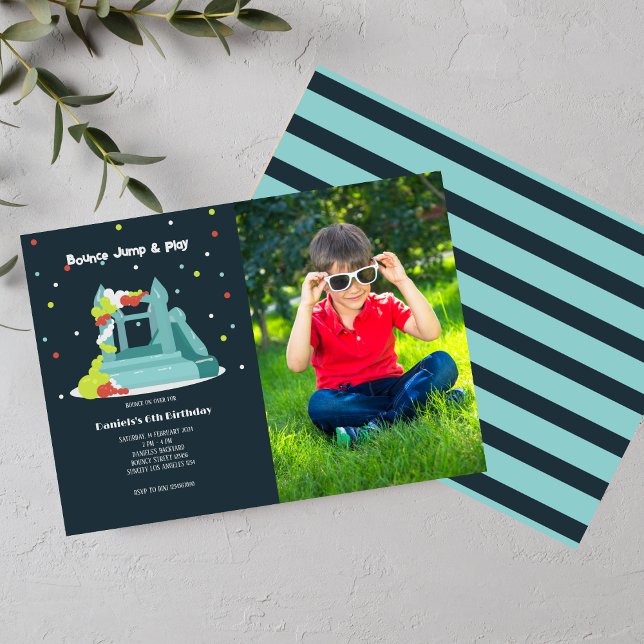 Colourful Bounce Birthday Party Photo Invitation (Creator Uploaded)