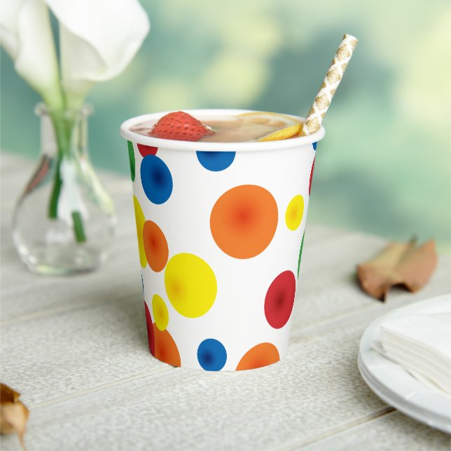 Colourful Bouncy Ball Birthday Paper Cups (Insitu)