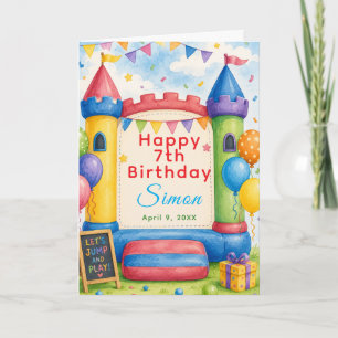 Colourful Bouncy Castle Party Card