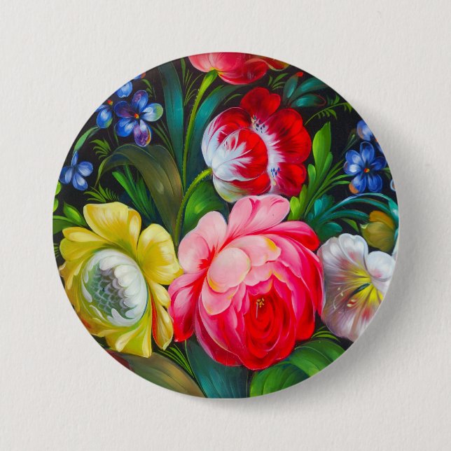 colourful bouquet 7.5 cm round badge (Front)